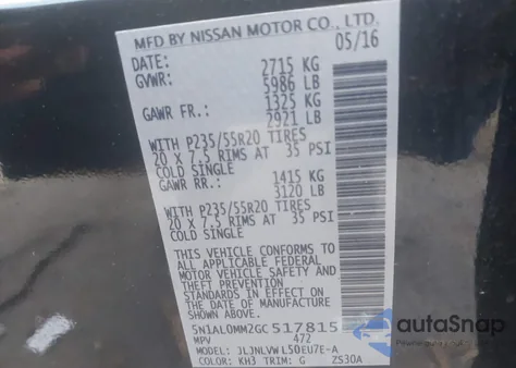 2016 Infiniti Qx60 z USA, uszkodzony, nr VIN 5N1AL0MM2GC517815